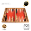 Manopoulos Leatherette Cinnabar Red Backgammon Spiel - 48x30cm - mit Elfenbein & Taba