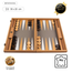 Manopoulos Leatherette Ostrich Tote Backgammon Spiel - 30x20cm - mit Gelb/Braun & Dusty Elfenbein
