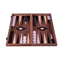 Walnuss Combo Schach - Dame - Backgammon Set - 38x20 cm - Luxus