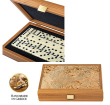 Domino set - ultra luxe - Olijfboom houten design Kist - Handmade - 24x17 cm