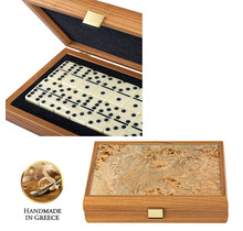 Domino Set - Ultra Luxus - Olivenbaum Holz Design Truhe - Handgefertigt - 24x17 cm