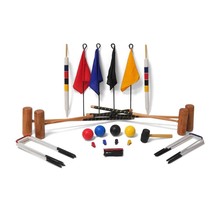 Professionele Croquet set, 4-persoons, unieke kunststof ballen, sterke stalen poorten