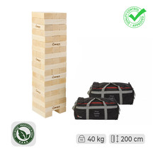 Mega Stapeltoren, tot 200 cm. 40 kg. ECO Hardhout, unieke Jenga toren