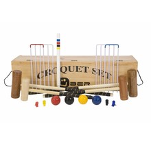 Familien-Krocket-Set – Englisches Gartenspiel – 4-Personen mit Luxus-Box – Klasse und großartig