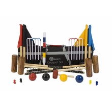 Engelse Tuin Croquet Set - Tuinspel - prachtige originele set, 4-persoons met Luxe Draagtas Klasse en Geweldig