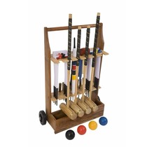 Ultieme Executive Croquet Spel - Engels Tuinspel - 4 persoons, koperen banden, kunststof ballen, 16 mm dikke stalen poorten met Trolley Klasse en Geweldig