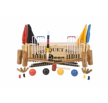 Ubergames - Professionele Croquet set, 4-persoons, unieke kunststof ballen, sterke stalen poorten Croquet Kist Klasse en Geweldig