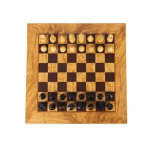 Olive Burl Schachspiel - Modernen SchachFiguren - Brett 40x40 cm - handgefertigt