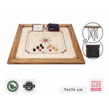 Tournament Carrom set - 12 kg. Hardhout met Tafel en Tas - Professioneel - ®️Designed in UK - Prachtig afgewerkt - Kwaliteit & Klasse - ECO Made in India