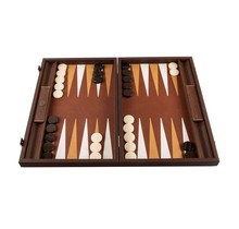 Knitted Leather in Brown Colour Backgammon - 48 x 30 cm