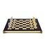Manopoulos Klassisches Metall Staunton Schachspiel mit Gold / Silber Schachfiguren und Bronze Schachbrett (36x36cm) - Rot