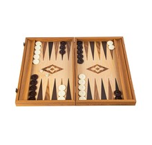 Eich-Walnuss Replica Backgammon mit Seitengestelle - 48 x 30 cm