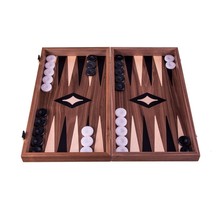 Amerikaans Eiken Walnoot Backgammonspel - Luxe - 38x20 cm Pearl Stene