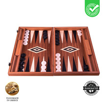 Mahonie Backgammon spel - met zijlade - 38x23 cm
