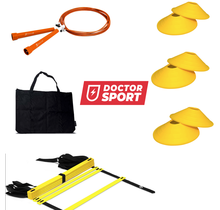 Fitness Sport Training Set - 1x Speedrope 1x Fußleiter 6x Pylone - in Tasche