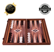 Backgammon mit Walnussdruck 48x60 cm - Luxus -