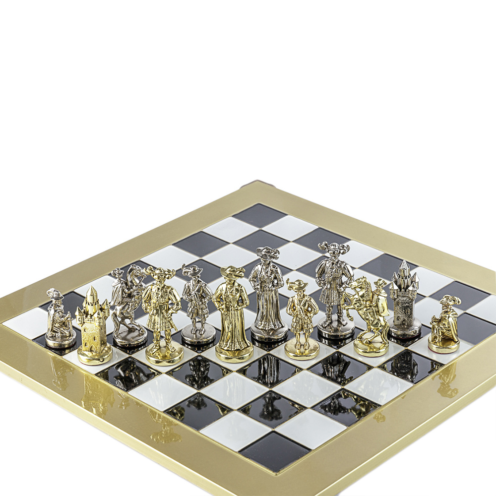 knal warm Promoten Schaakbord Goud Zilver Zwart - Griekse Mythologie - 48x48 cm bord