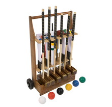 Master Croquet Set, 6 Personen, ultimatives Set, 16 mm dicke Tore, 16 Unzen Plastikkugeln