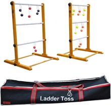 Profi Doppel Leitergolf Spinladder - In Luxus Tasche - echte Golf Bälle - Perfekt Wurfspiel - 4 Sets Bolas - In Luxus Trage Tasche -®️Designed in UK – wunderschön verarbeitet – Qualität und Klasse – ECO Made in India