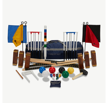 Meester Croquet set - Engels Tuinspel - 6 persoons, ultieme set - 16 mm dikke poorten - 16 oz kunststof ballen, absoluut top. met Croquet Tas Klasse en Geweldig