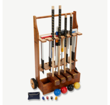 Master-Krocket-Set – Englisches Gartenspiel – 4 Personen – Profi mit Trolley-Klasse und großartig