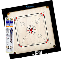 Ama-8 mm Speelveld - 12kgs. 74x74 cm - 82x82cm INDIA made Carrom spel - Origineel Toernooi - inkl.  Tafel