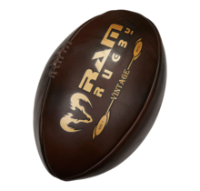 RAM - Vintage Rugby-Ball - Retro-Stil - Dunkelbraun - Größe 5