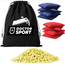 Doctor Sport Bean Bags voor Cornhole - Echte Maiskorrels (Synthetisch) - in draagtas - 4x Rood, 4x Blauw - 400 gram - Profi