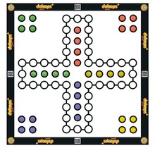 Mens-Erger-Je-Niet XXL - 400x400 cm - met Dobbelstenen en Pionnen