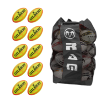 Gilbert Omega Fluor 10x Matchball Bundle mit Tasche - G-S Rubber compound surface - Truflight Valve