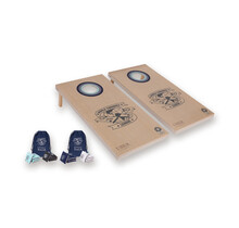World Cornhole League – 120 x 60 cm Double Board Set - 100% Hout - 16 super Bean Bags - Profi