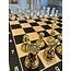 Doctor Sport Schach - Metall Superluxe 1,6 kg. - 56 x56 cm Brett - Silber und Gold