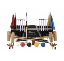 Ultimate Executive Krocket-Set – Englisches Gartenspiel – Kupferbänder, Kunststoffbälle, 16 mm dicke Krocket-Tragetasche mit Stahltoren. Klasse und großartig