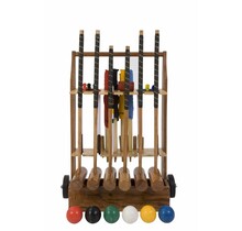 Prof. Croquet set -  6 persoons - Top set - 11mm stalen poorten, kunststof ballen