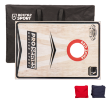 Doctor Sport Cornhole Pro Series – Amerikanisches Wurfspiel – 120 x 60 cm mit 8 Sitzsäcken und Tragetasche – schönes Set aus echtem Holz – 8 Bean Bags mit offiziellem Gewicht