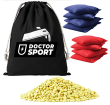 Bean Bags – Echte Maiskörner (Synthetisch) – in Tragetasche – 4x Rot, 4x Blau – 400 Gramm
