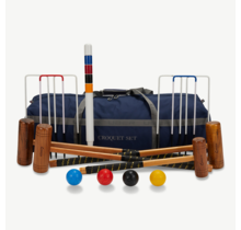 Familien-Krocket-Set – Englisches Gartenspiel – 6 Personen, einzigartige Qualität, starke Tore und Holzbälle, ohne Tasche. Klasse und großartig