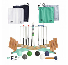 Prof. Croquet set -  6 persoons - Top set - 11mm stalen poorten, kunststof ballen