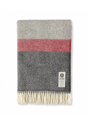 So Cosy Plaid 100% wool Multi Gray / Red