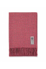 So Cosy Plaid 100% Baby Alpaca wool &quot;Pied de poule&quot; Coral / Gray