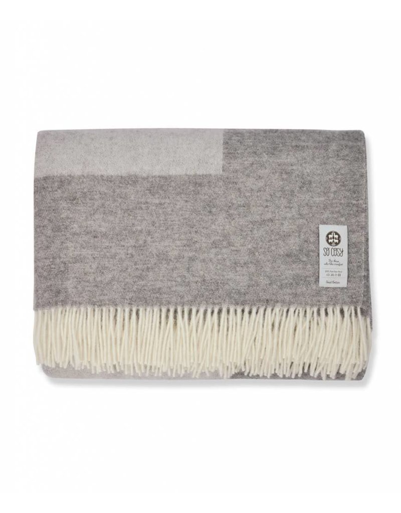 So Cosy Blanket 100% virgin wool Soft Gray