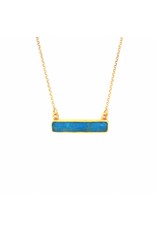 Tonia Makri Necklace silver plated with blue Chrysocolla and Quartz gemstone