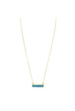 Tonia Makri Ketting zilver verguld met blauwe Chrysocolla en Kwarts edelsteen