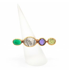 Tonia Makri Ring silver plated with different gemstones