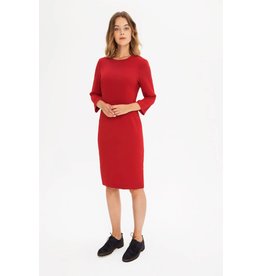 Zenggi Fitted Crepe Dress Warm Red