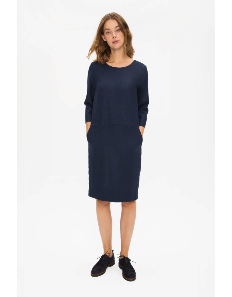 Zenggi Flannel Shift Dress Midnight Blue