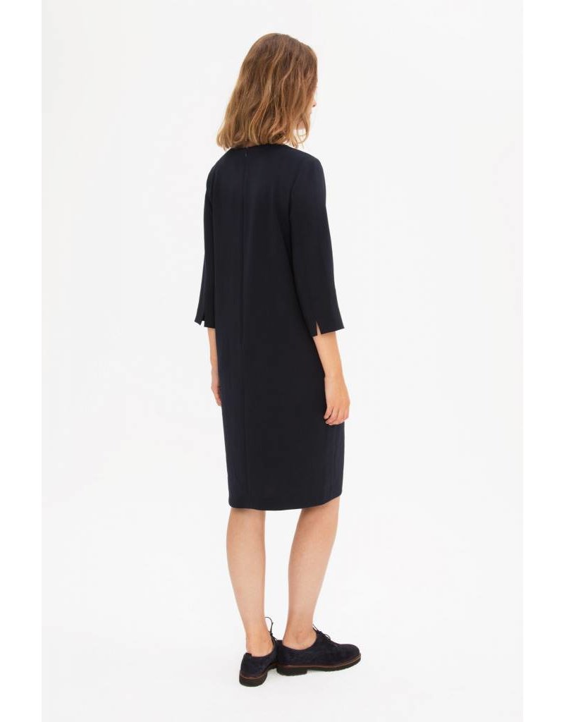 Zenggi Crepe Shift Dress Midnight Blue