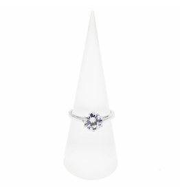 Ring zilver met Zirkonia solitaire