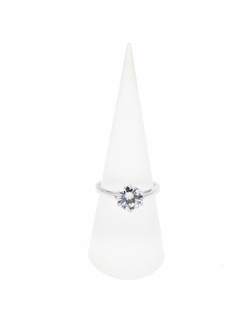 Silver ring with Zirconia solitaire