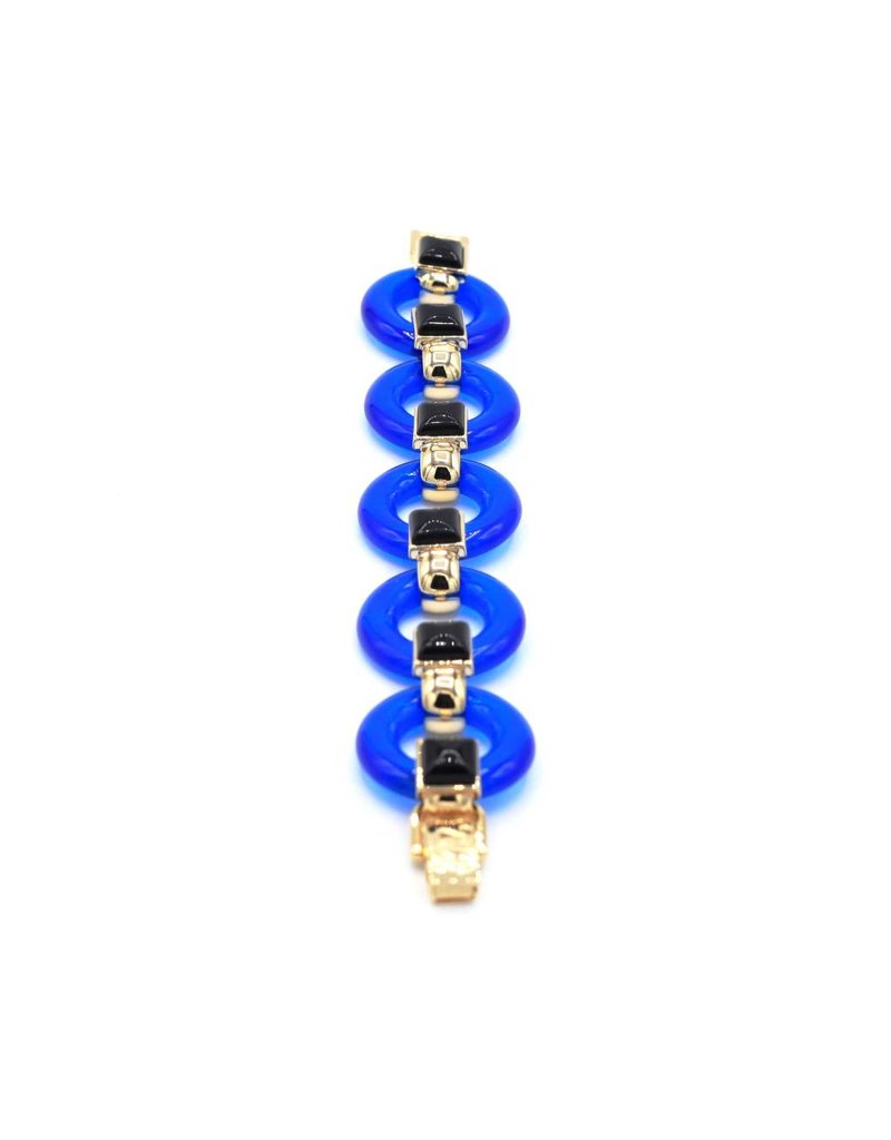 Bracelet with round blue links